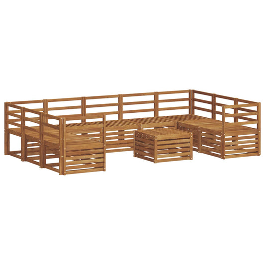 vidaXL Outdoor Sofa Set 10 pcs Natural