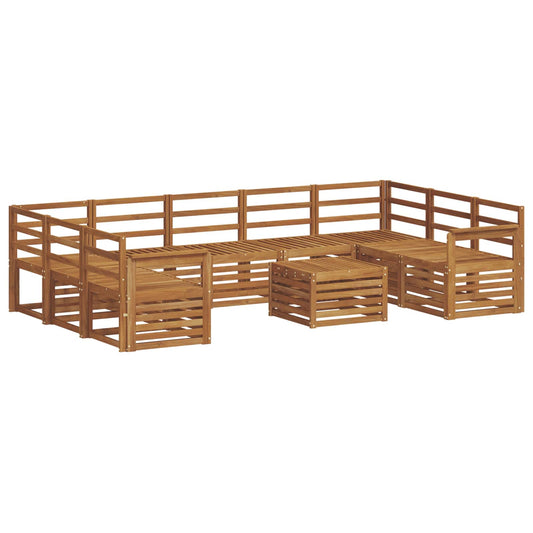 vidaXL Outdoor Sofa Set 10 pcs Natural