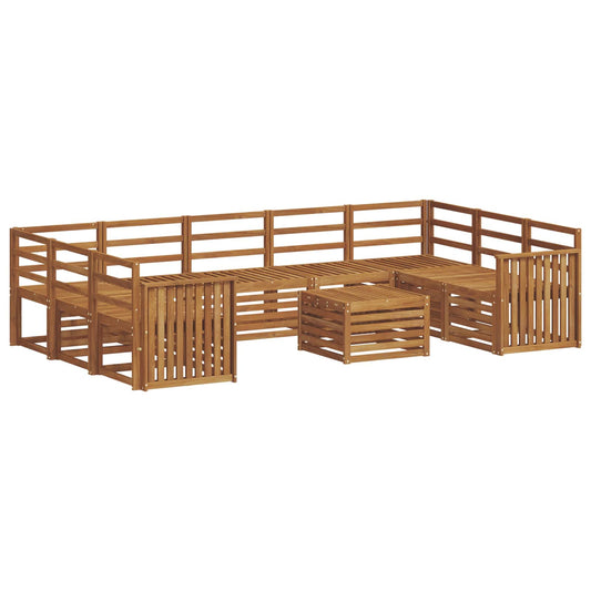 vidaXL Outdoor Sofa Set 10 pcs Natural