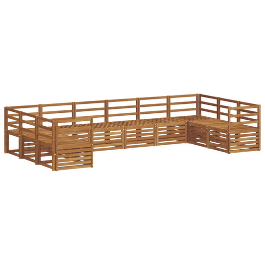 vidaXL Outdoor Sofa Set 10 pcs Natural