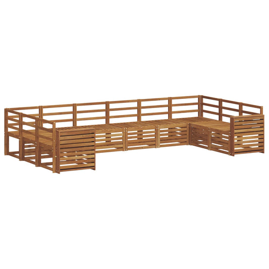 vidaXL Outdoor Sofa Set 10 pcs Natural