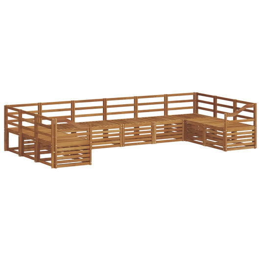 vidaXL Outdoor Sofa Set 10 pcs Natural
