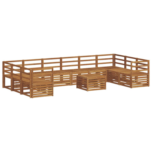vidaXL Outdoor Sofa Set 11 pcs Natural Solid Acacia Wood