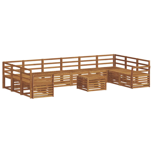 vidaXL Outdoor Sofa Set 11 pcs Natural Solid Acacia Wood