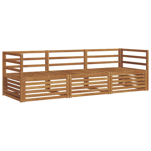 vidaXL Outdoor Sofa Set 3 pcs Natural Solid Acacia Wood