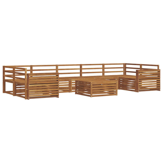 vidaXL Outdoor Sofa Set 8 pcs Natural Solid Acacia Wood