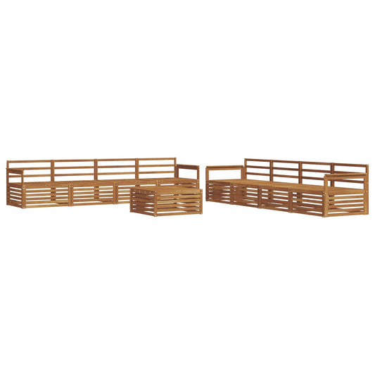 vidaXL Outdoor Sofa Set 9 pcs Natural Solid Acacia Wood