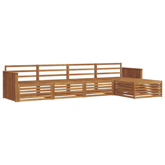 vidaXL Outdoor Sofa Set 5 pcs Natural Solid Acacia Wood