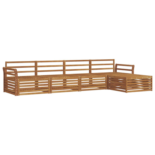 vidaXL Outdoor Sofa Set 5 pcs Natural Solid Acacia Wood