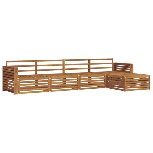 vidaXL Outdoor Sofa Set 5 pcs Natural Solid Acacia Wood