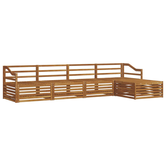 vidaXL Outdoor Sofa Set 5 pcs Natural Solid Acacia Wood