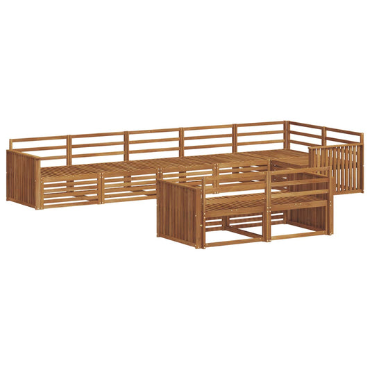 vidaXL Outdoor Sofa Set 8 pcs Natural Solid Acacia Wood