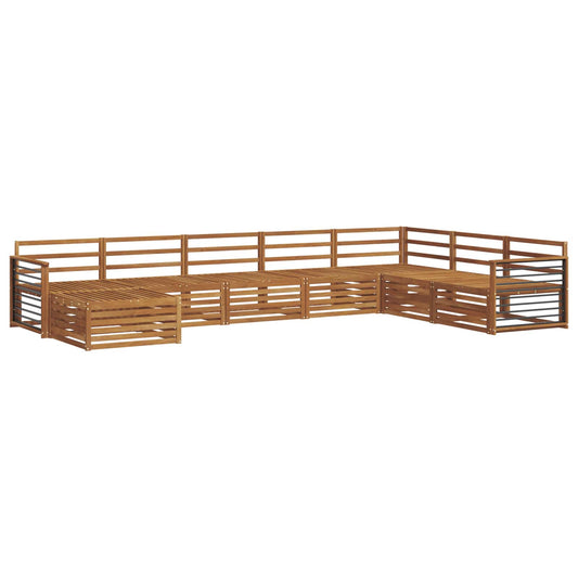 vidaXL Outdoor Sofa Set 8 pcs Natural Solid Acacia Wood