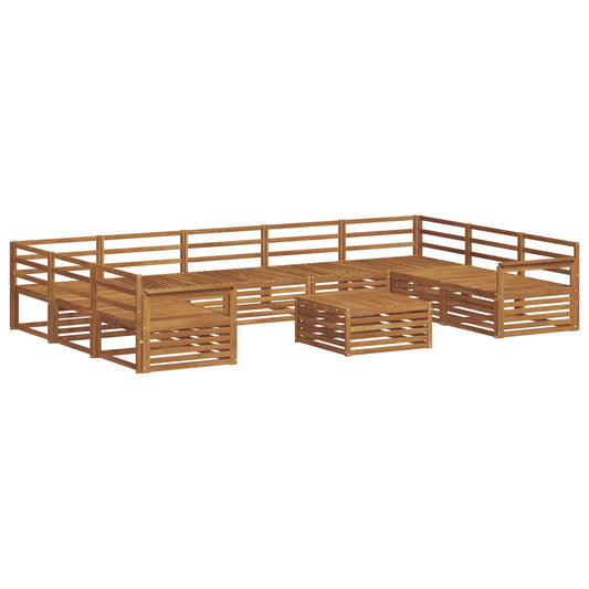 vidaXL Outdoor Sofa Set 10 pcs Natural Solid Acacia Wood