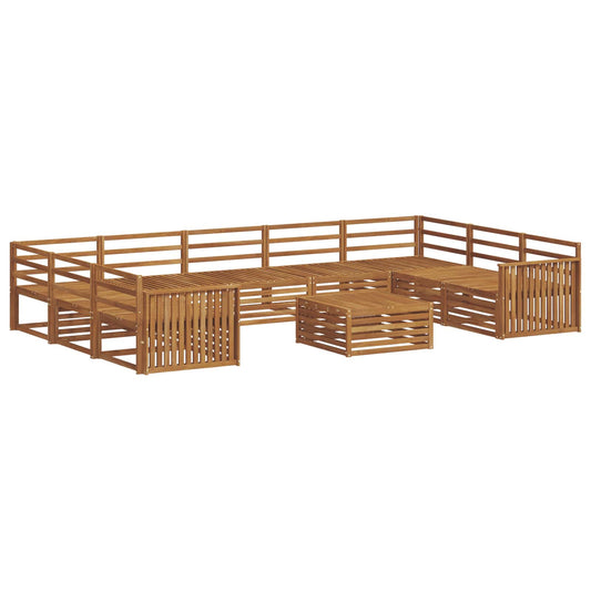 vidaXL Outdoor Sofa Set 10 pcs Natural Solid Acacia Wood