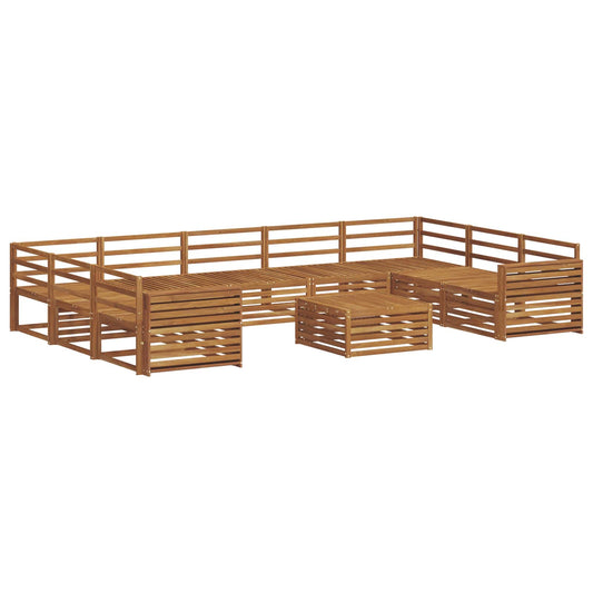 vidaXL Outdoor Sofa Set 10 pcs Natural Solid Acacia Wood