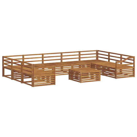 vidaXL Outdoor Sofa Set 10 pcs Natural Solid Acacia Wood