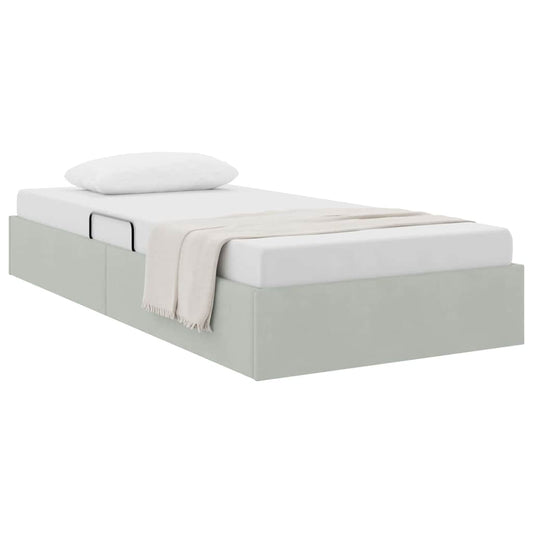 vidaXL Storage Bed with Storage Light Grey 100 x 203 cm Velvet