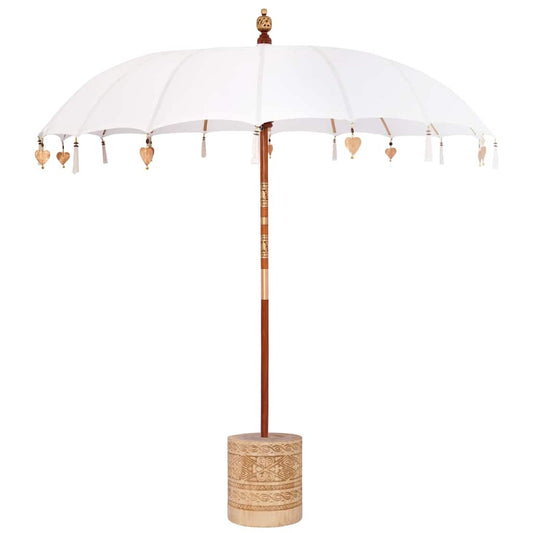 vidaXL Balinese Parasol with Base Cream 215 x 215 x 260 cm