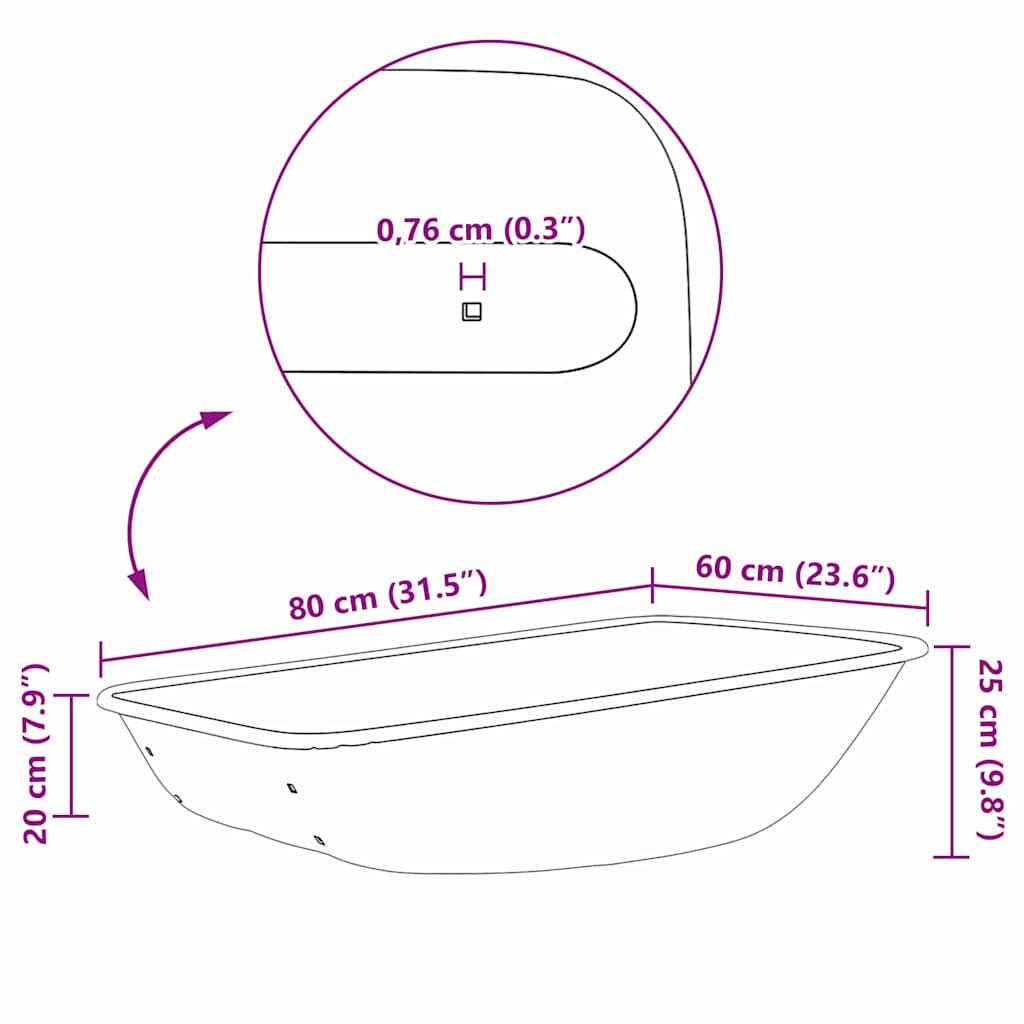 vidaXL Wheelbarrow Tray Replacement Silver 80 x 60 x 25 cm Steel