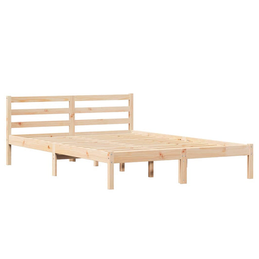 vidaXL Bed Frame Brown 215.5 x 145.5 x 69.5 cm Solid Pine Wood