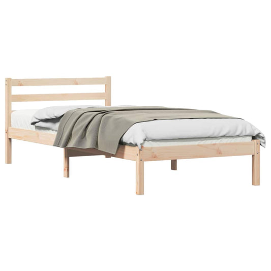 vidaXL Bed Frame Brown 225.5 x 105.5 x 69.5 cm Solid Pine Wood