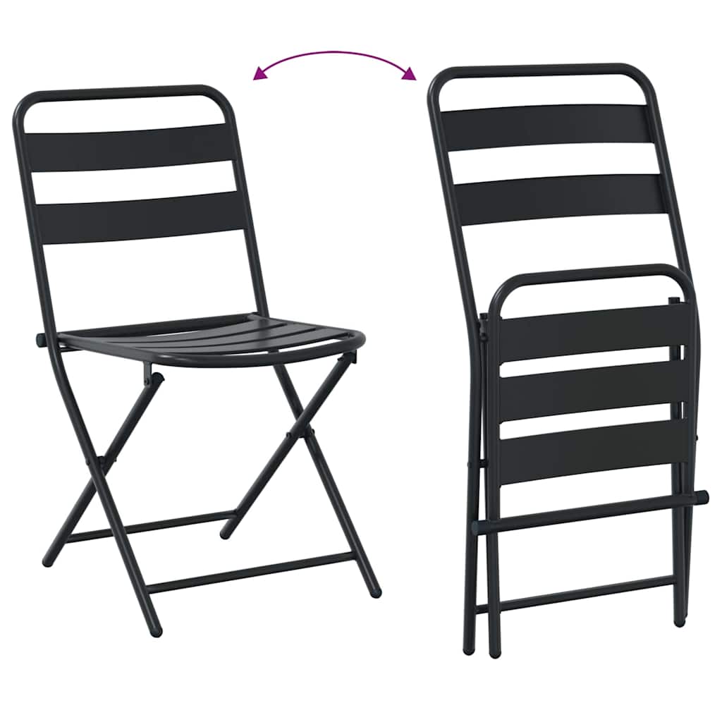 vidaXL Garden Bistro Set Folding 3 pcs Anthracite Steel