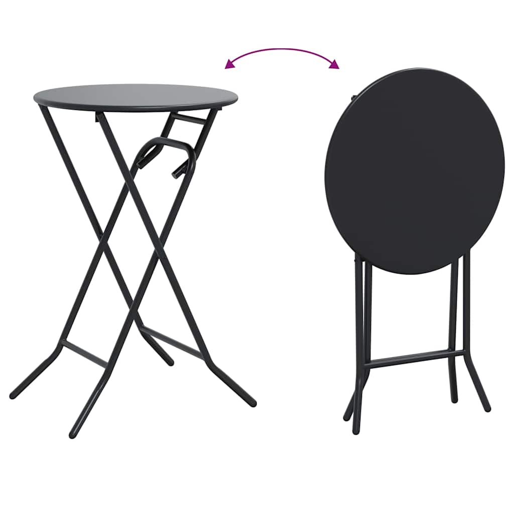 vidaXL Garden Table Folding Anthracite 50 x 50 x 72 cm Metal