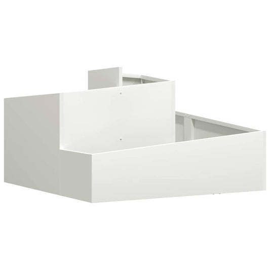 vidaXL Garden Planter White 80 x 80 x 50 cm Cold-rolled Steel