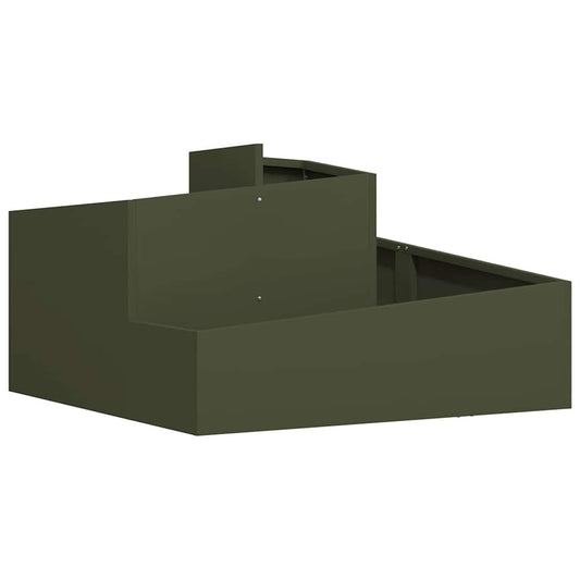 vidaXL Garden Planter Olive Green 80 x 80 x 50 cm Cold-rolled Steel