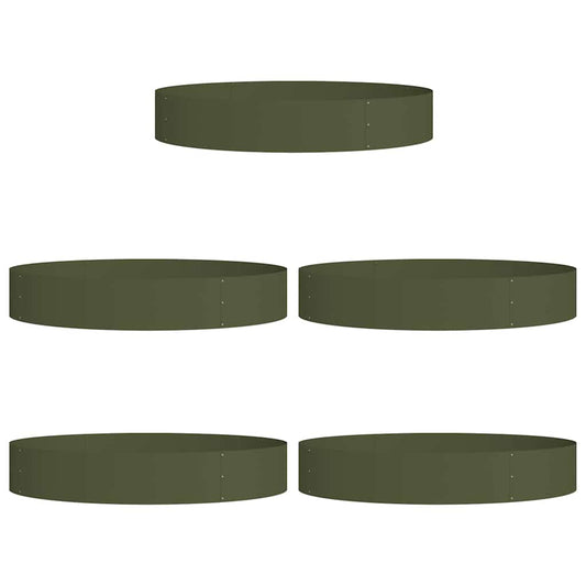 vidaXL Planter Ring 5 pcs Olive Green 120 x 120 x 20 cm