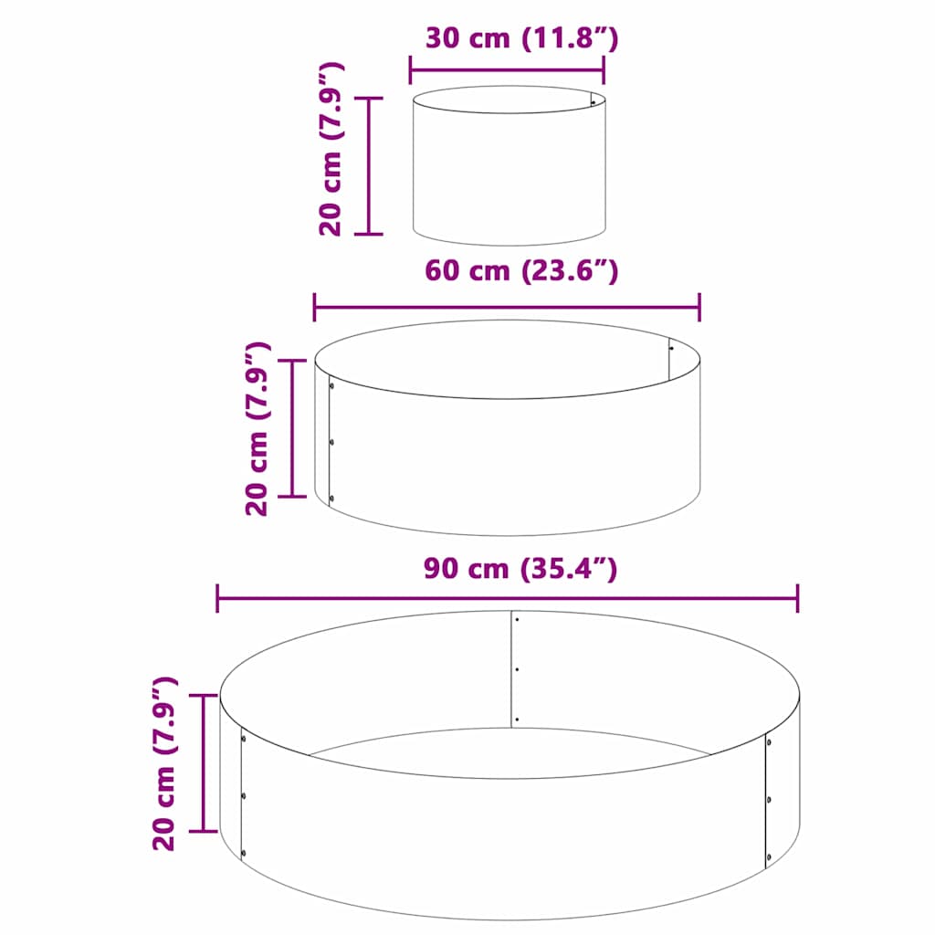 vidaXL Garden Planter Silver 90 x 90 x 20 cm Galvanised Steel