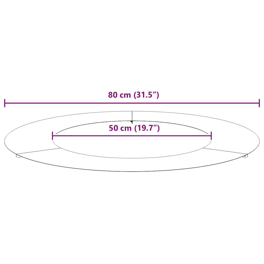 vidaXL suitable for Flat Tree Rings 5 pcs Black Ø50 / 80 cm Steel