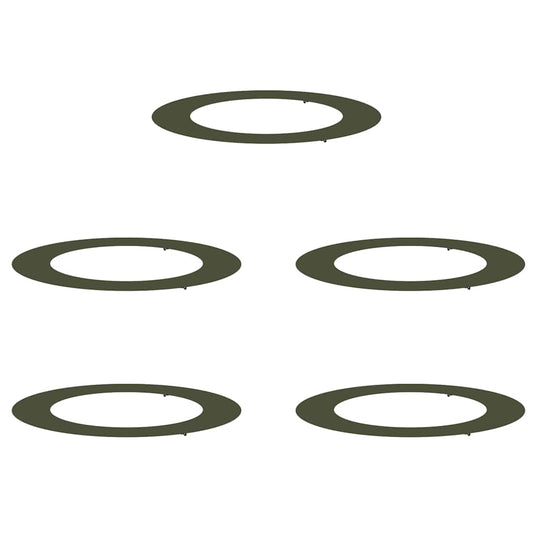 vidaXL suitable for Flat Tree Rings 5 pcs Olive green Ø60 / 90 cm Steel
