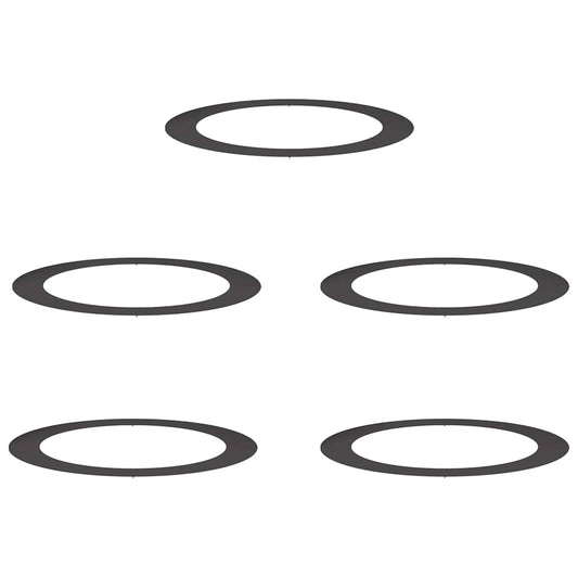 vidaXL suitable for Flat Tree Rings 5 pcs Black Ø90 / 120 cm Steel
