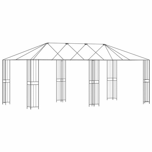 vidaXL Gazebo Frame 6 x 3 m Black Steel