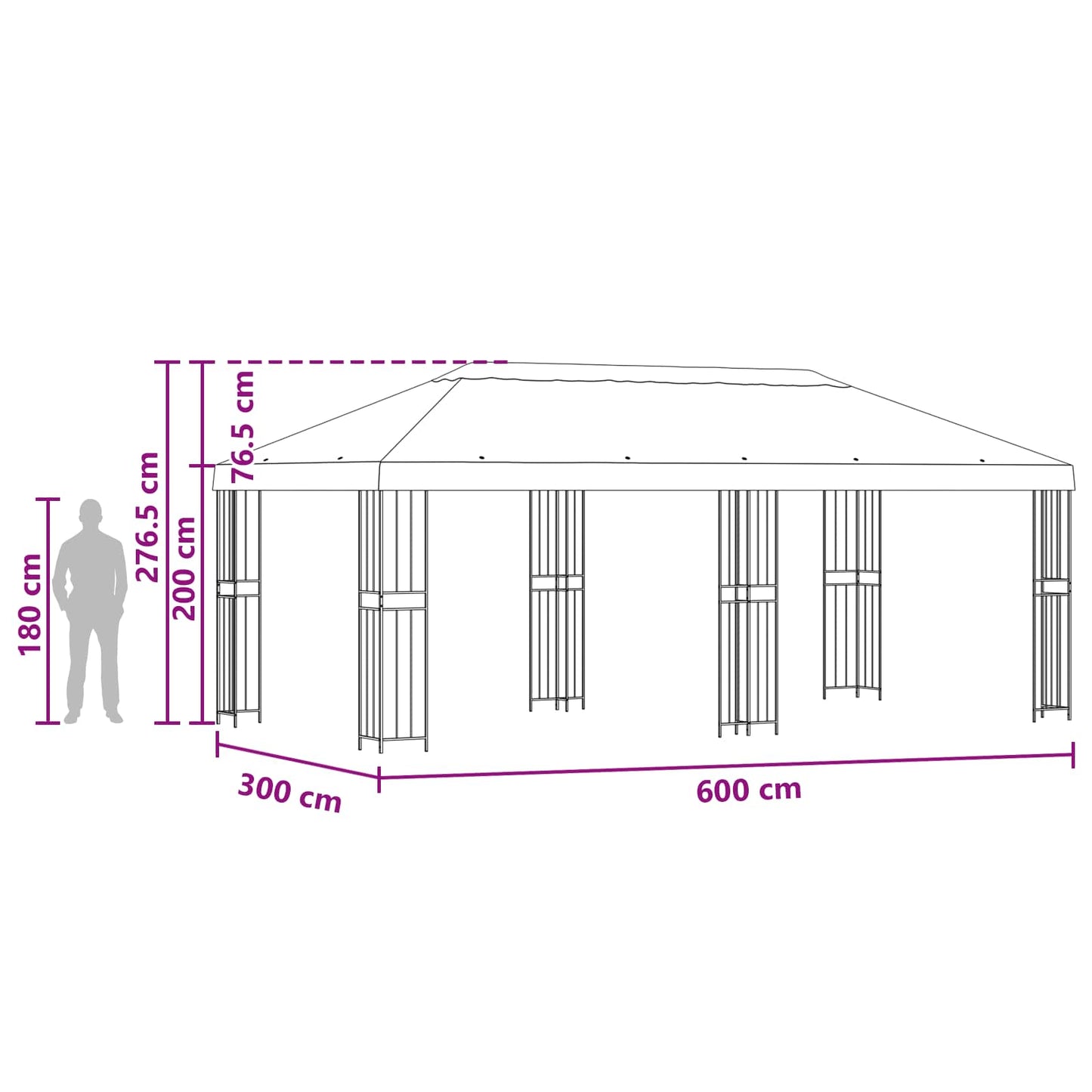 vidaXL 6 x 3 m Beige Polyester and Steel 190