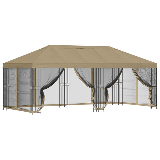 vidaXL 6 x 3 m Beige Polyester and Steel 190 gsm