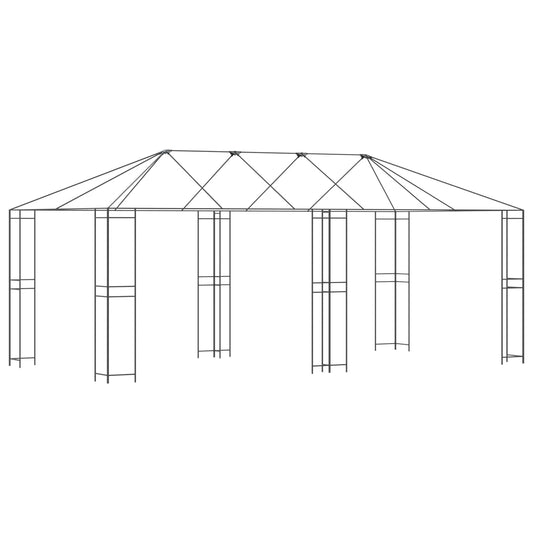 vidaXL Gazebo Frame 6 x 3 m Black Steel