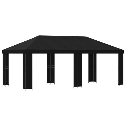 vidaXL Garden Gazebo 6 x 3 m Black Polyester and Steel 190