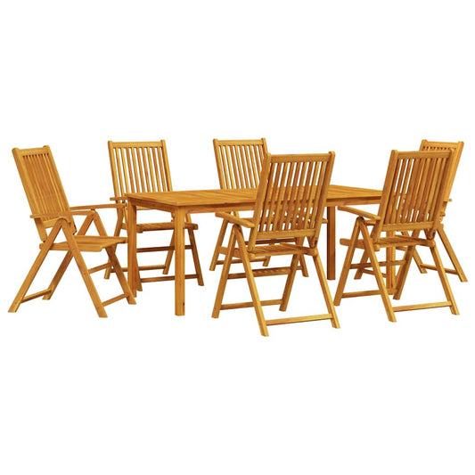 vidaXL Garden Dining Set Folding 7 pcs Brown Solid Acacia Wood