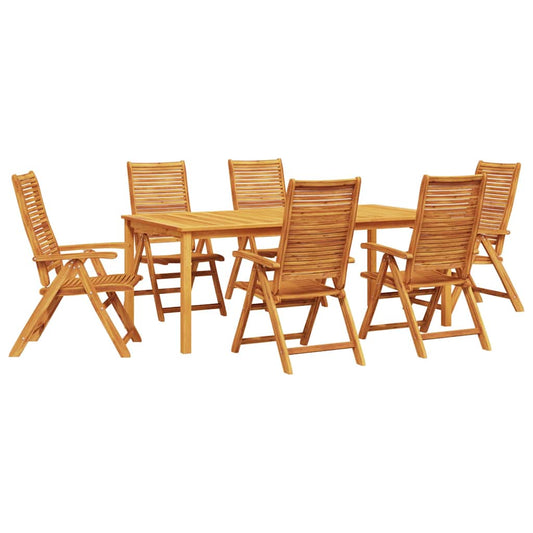 vidaXL Garden Dining Set 7 pcs Brown Solid Acacia Wood