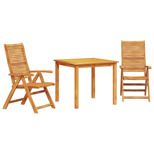 vidaXL Garden Dining Set Folding 3 pcs Brown Solid Acacia Wood