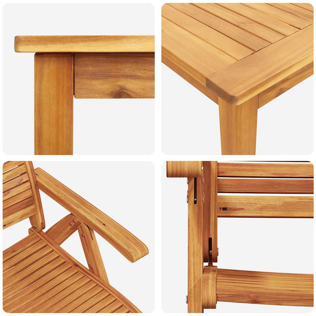vidaXL Garden Dining Set 5 pcs Brown Solid Acacia Wood