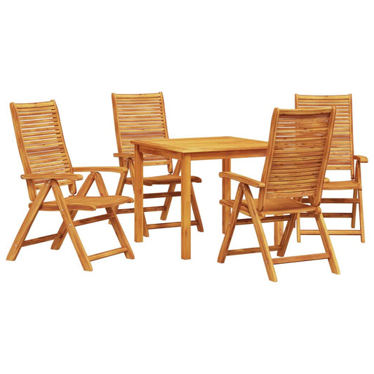 vidaXL Garden Dining Set Folding 5 pcs Brown Solid Acacia Wood