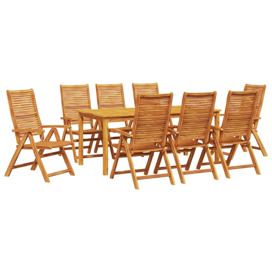 vidaXL Garden Dining Set Folding 9 pcs Brown Solid Acacia Wood