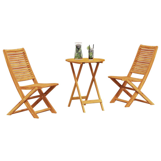 vidaXL Folding Bistro Set 3 pcs Brown Solid Acacia Wood