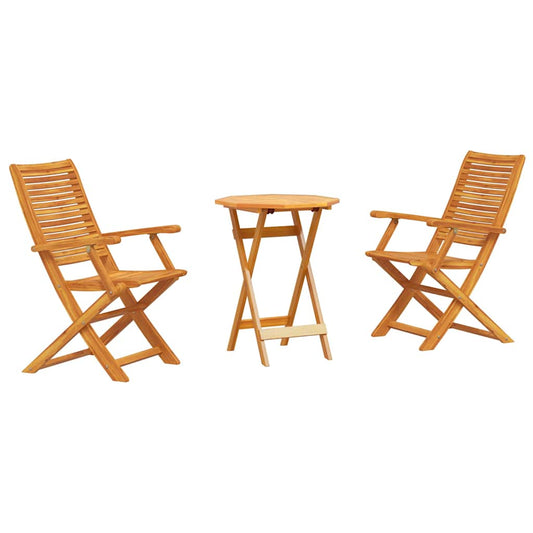 vidaXL Folding Bistro Set Folding 3 pcs Brown Solid Acacia Wood