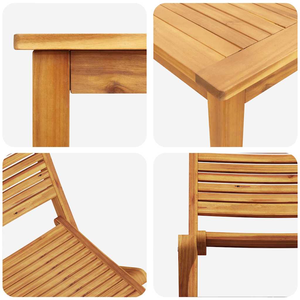 vidaXL Garden Dining Set 5 pcs Brown Solid Acacia Wood