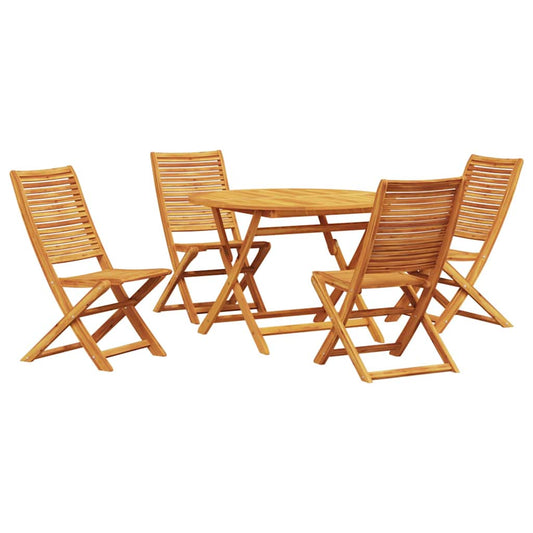 vidaXL Garden Dining Set Folding 5 pcs Brown Solid Acacia Wood